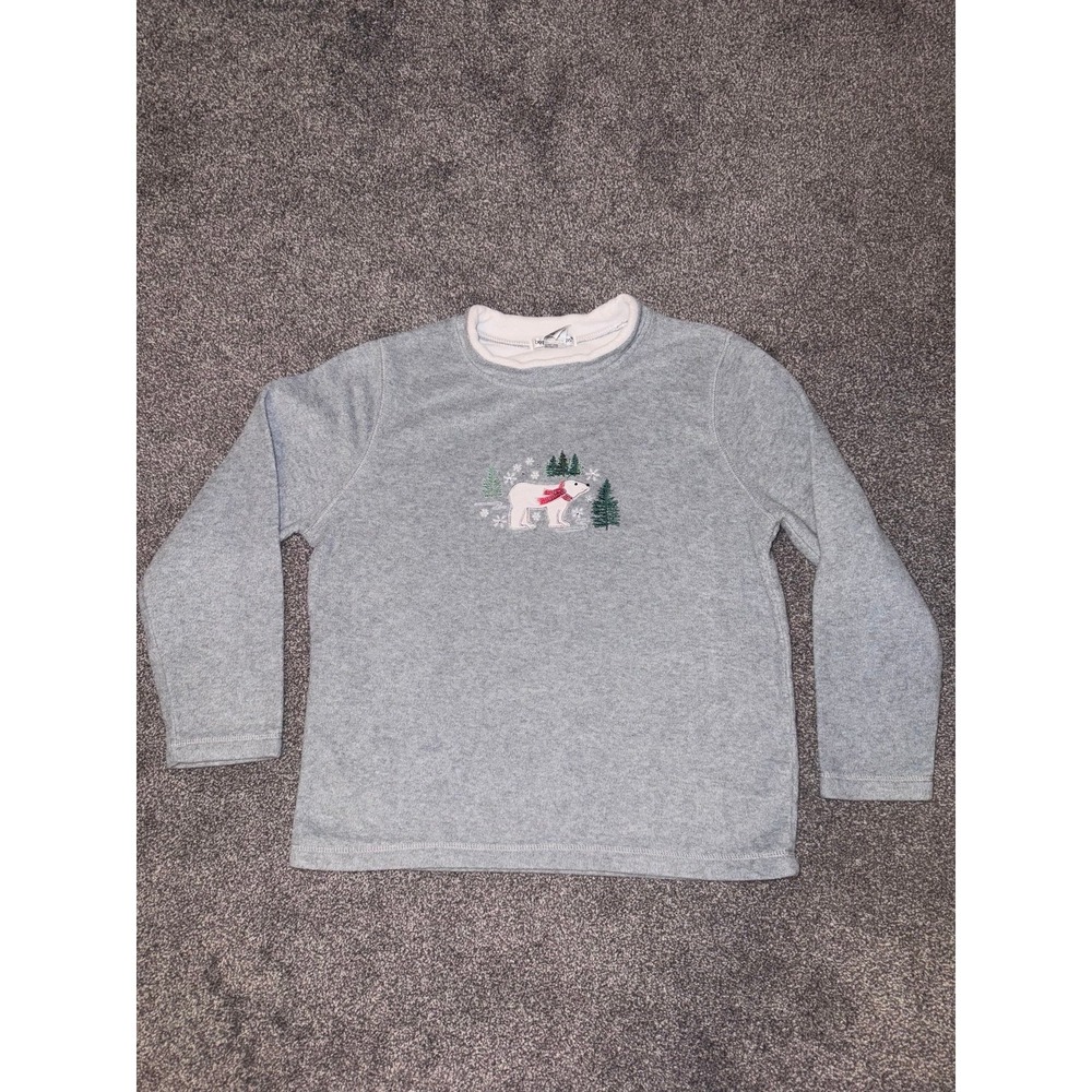 Bonnie Evan's Women's Light‎ Gray Polar Bear Christmas Sweater (PXL)